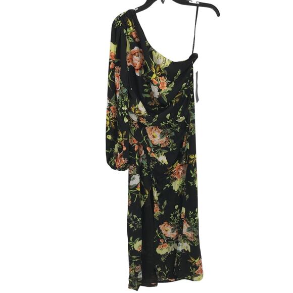 Rachel Roy Black Floral One-Shoulder Maxi Dress NWT Size 6 Wedding Guest - Picture 6 of 10